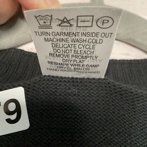 Tesla Men’s Size Medium M V-Neck Cardigan Button Sweater in Black Embroidered - Picture 6 of 11